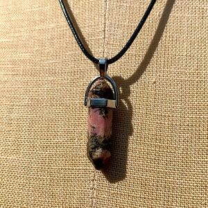 Handmade Genuine Stone Dagger Charm Amulet Necklace